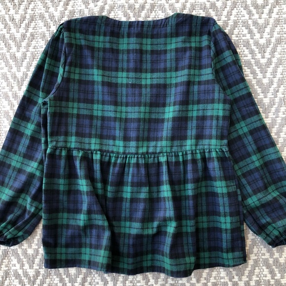 Maurices blue plaid button front baby doll top size medium - Picture 10 of 12